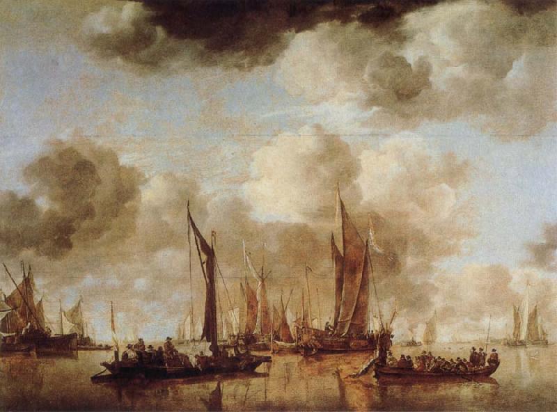 Jan van de Capelle Shipping Scene with a Dutch Yacht Firing a Salure